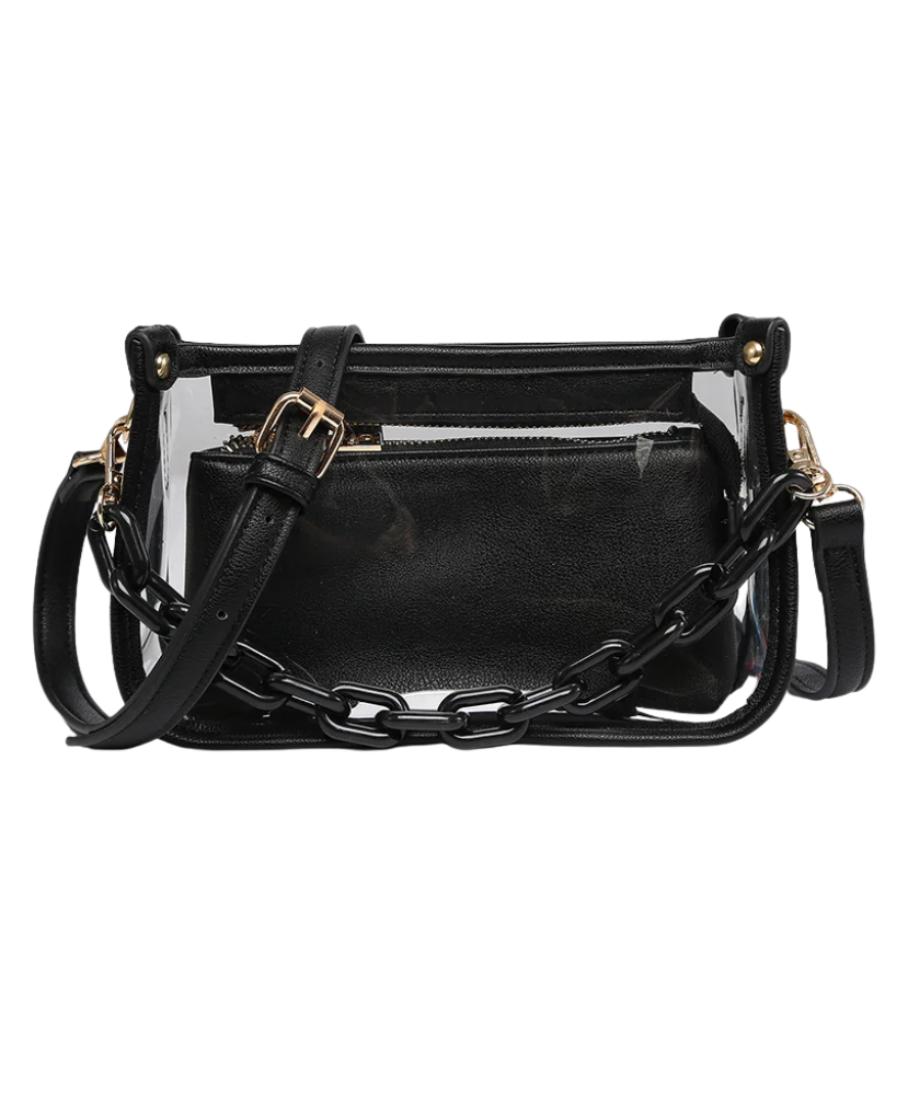 Jessica Clear Crossbody with Chain