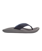 Gray and navy sandal on a white background