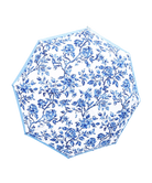 Blue floral patterned umbrella on a white background