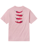 Pink SSCO t-shirt with chili pepper design on a white background