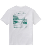 White t-shirt with green Augusta graphic and text on a white background