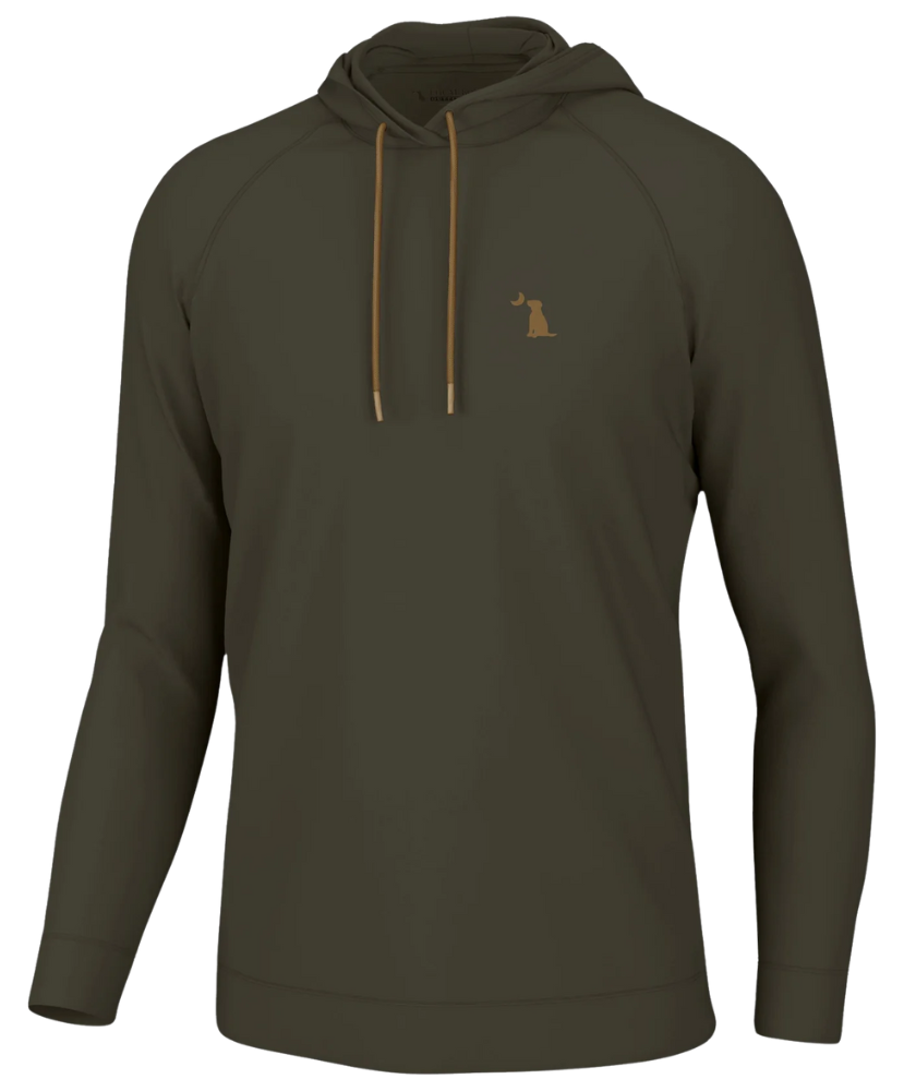 A brown hoodie with an adjustable drawstring hood, zipper front, and the 'Local Boy' brand tag visible CHEST.