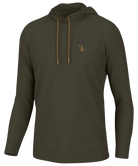 A brown hoodie with an adjustable drawstring hood, zipper front, and the 'Local Boy' brand tag visible CHEST.