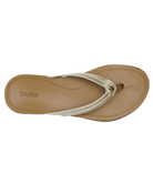 Beige OLUKAI sandal with a strap on a white background