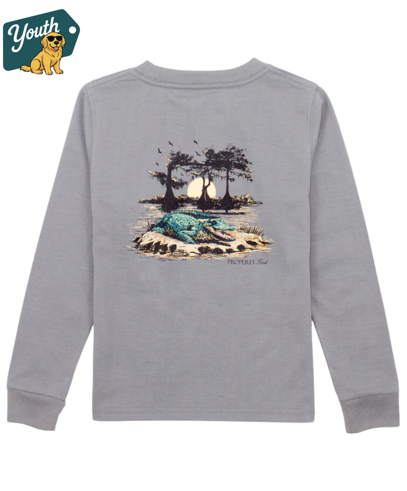Properly Tied - Youth Bayou Gator LS Tee