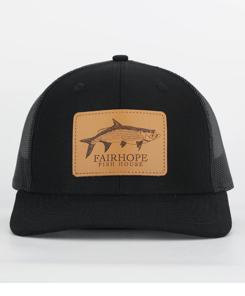 Fairhope Fish House - Tarpon Leather Patch Trucker Hat
