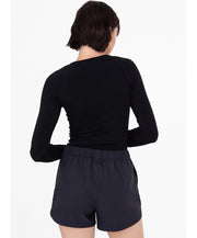 Paige Perforated Long Sleeve Active Top