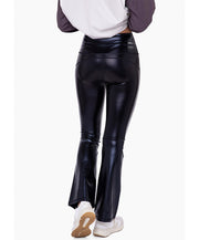 Faux Leather Flare High-Waisted Leggings