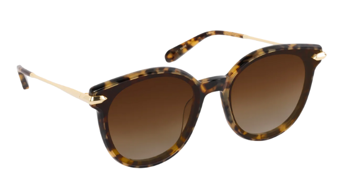 Krewe Sunglasses with tortoiseshell frame and brown gradient lenses on a white background