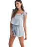 Solid Tie Strap Crop Top and Shorts Set