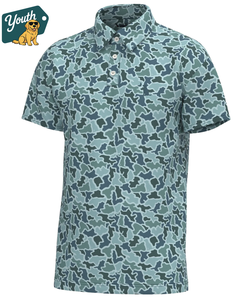 Local Boy - Youth Dirty Myrtle Polo - Blue Dog & Moon Camo