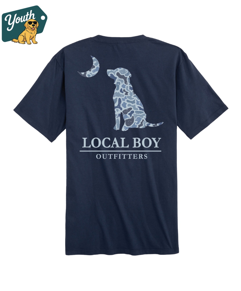 Local Boy - Youth Distressed Lcf Cobalt Dog & Moon Tee