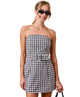 Alana Strapless Gingham Dress with Belt