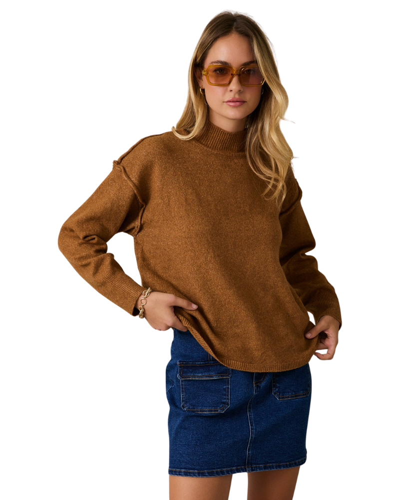 Maci Mock Neck Long Sleeve Sweater