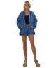 Olivia Oversized Denim Jacket with Side Tie