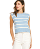 Sadie Shoulder Pad Sleeveless Striped Sweater