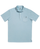 Light blue Beach & Barn polo shirt with a pocket on a white background