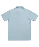 Light blue Beach & Barn polo shirt with a pocket on a white background