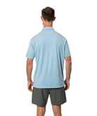 Light blue Beach & Barn polo shirt with a pocket on a white background
