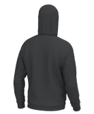 A dark gray pullover hoodie shown from the back, displayed on a clean white background.