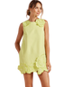 Floral Appliqué Sleeveless Shift Mini Dress