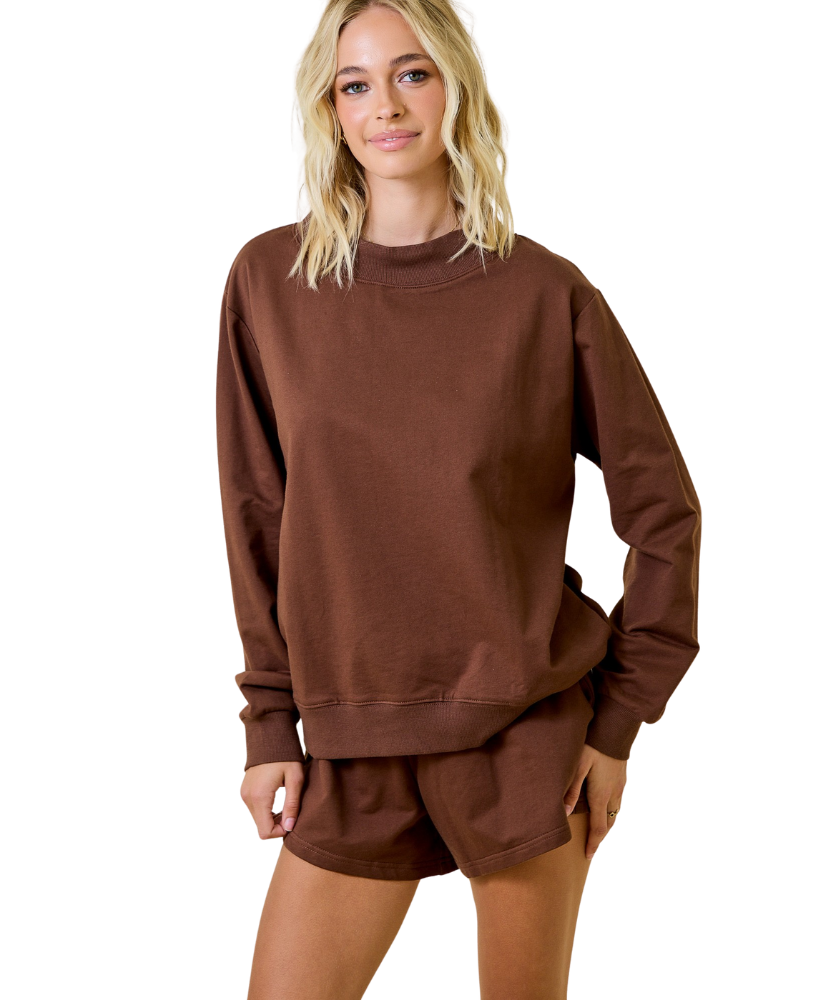 Molly Mock Neck Terry Sweatshirt