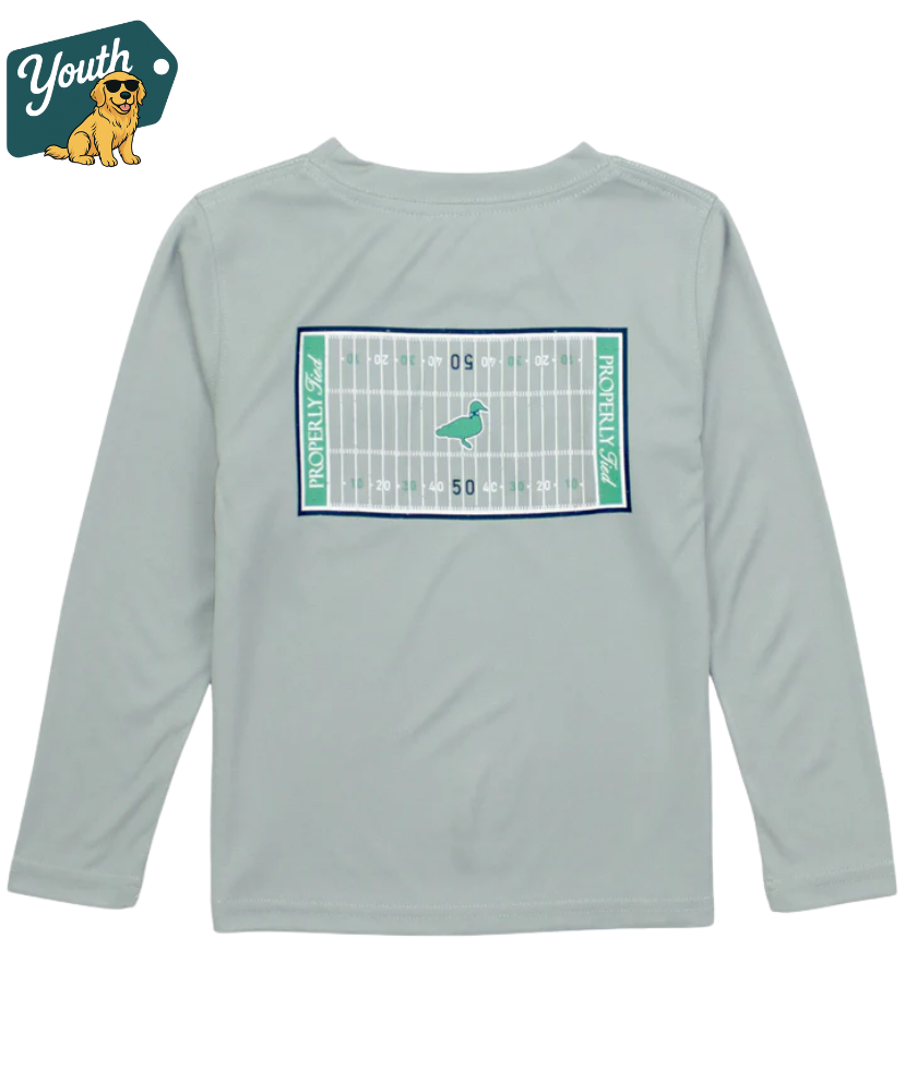 Properly Tied - Youth Performance LS Tee - Football Field