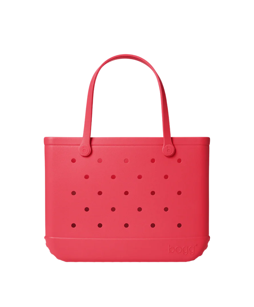 Red tote bag with black polka dots on a white background Original Bogg Bag