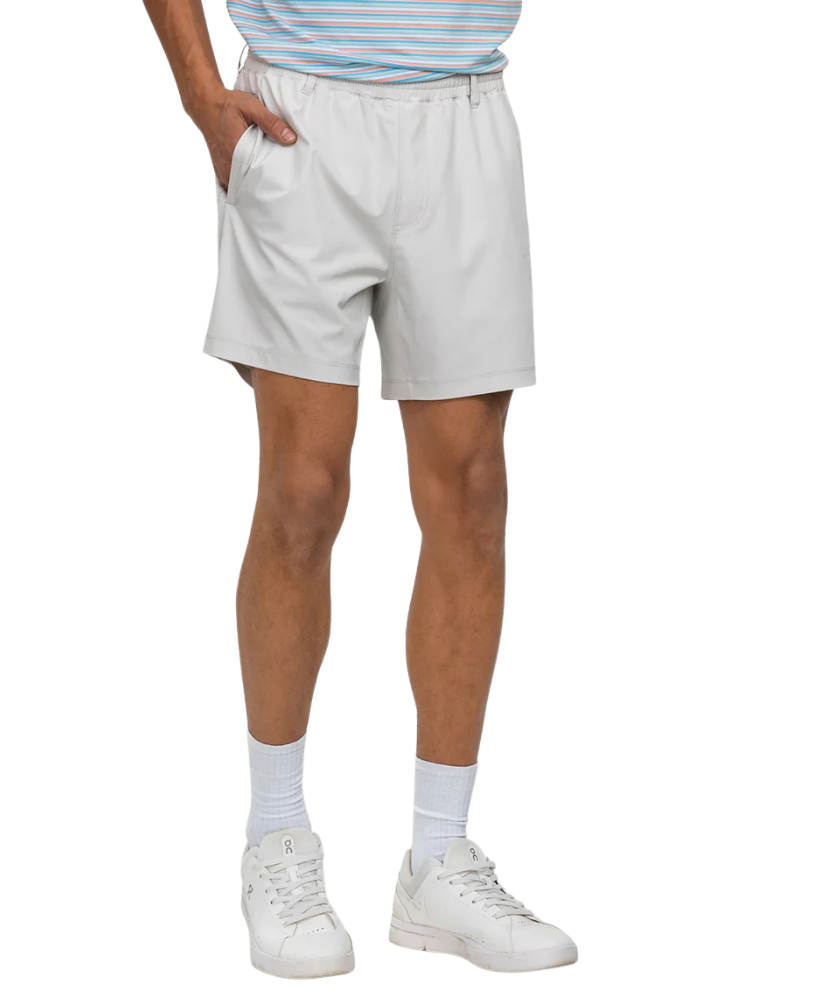 Light gray Southern Shirt Co shorts on a white background
