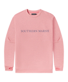 Pink sweatshirt with 'Southern Marsh' logo on a white background