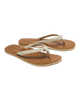 Pair of tan sandals with braided straps on a white background