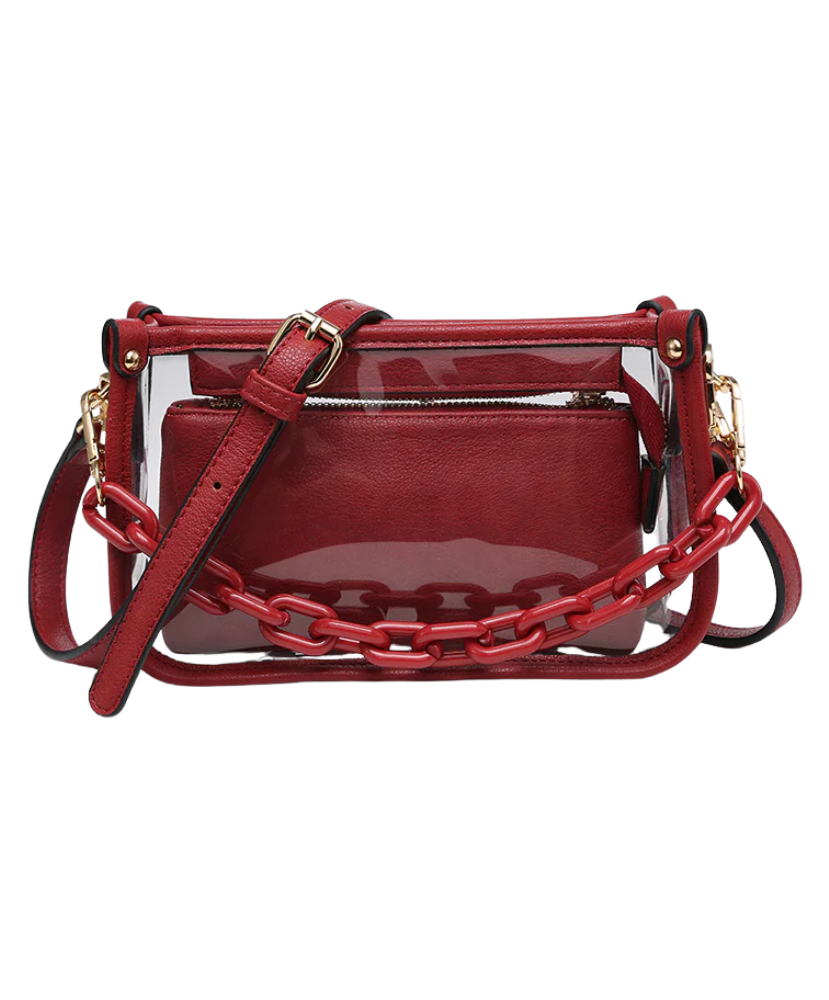 Jessica Clear Crossbody with Chain