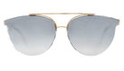 Oversized aviator-style sunglasses with a gold-tone metal frame and gradient gray-to-clear lenses, shown against a plain white background.