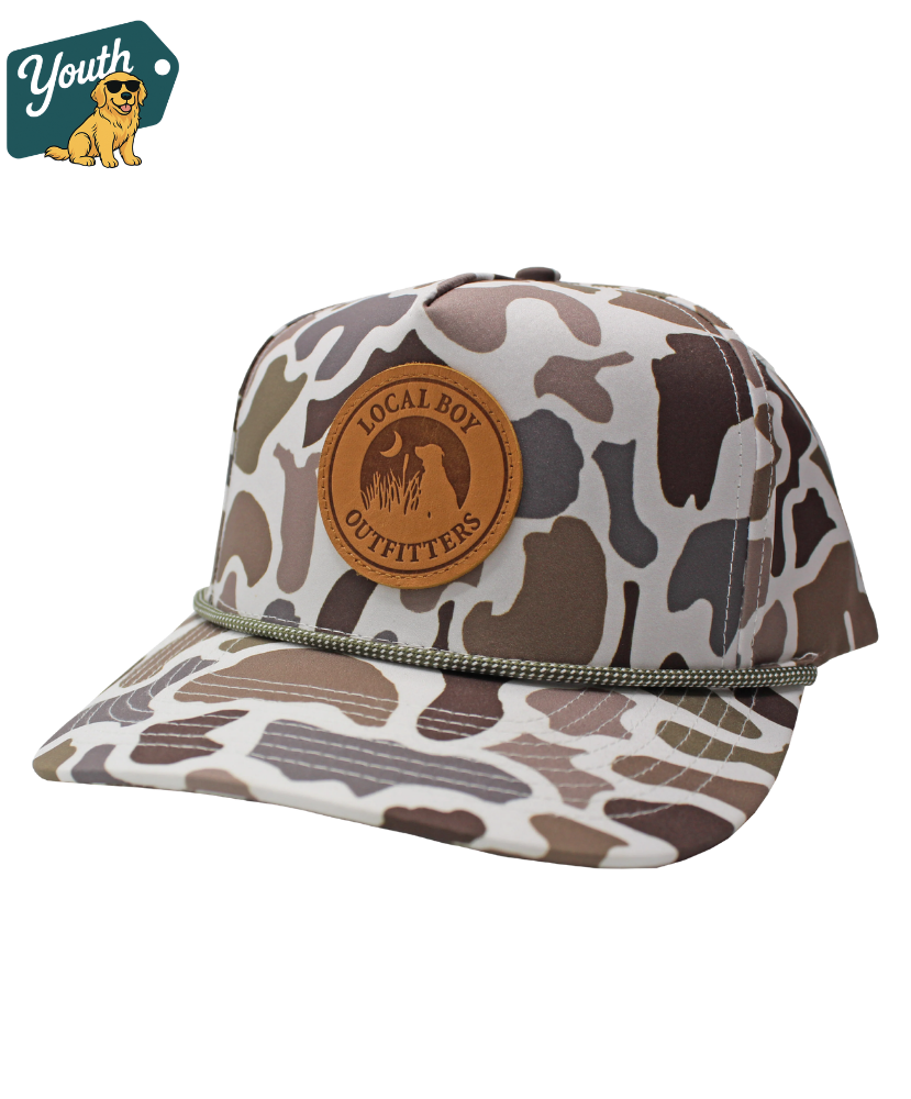 Local Boy - Youth Leather Patch High Crown Rope Hat