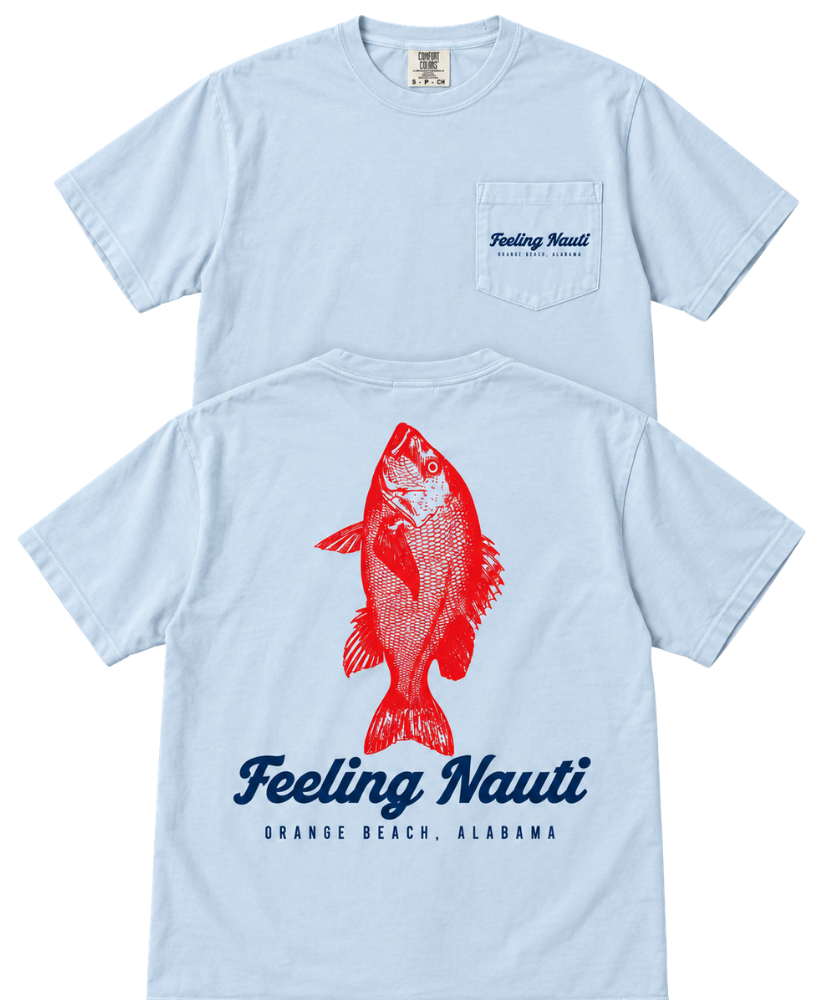 Feeling Nauti - Red Snapper Pocket T-Shirt
