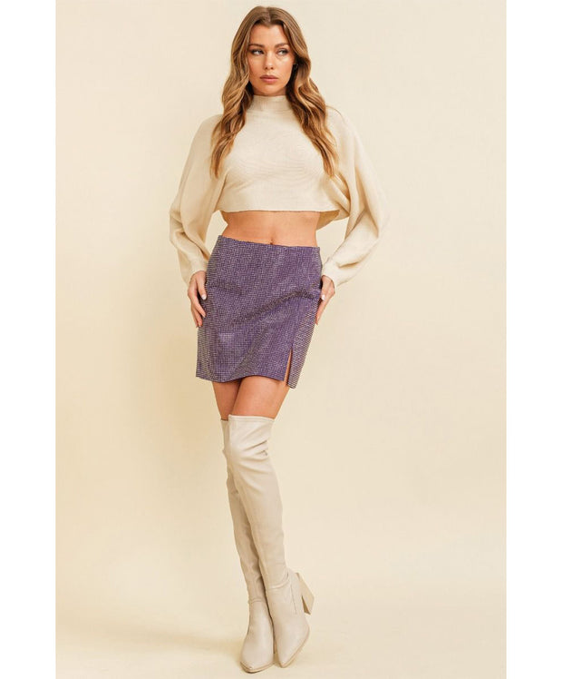 Maddie Mock Neck Cropped Sweater