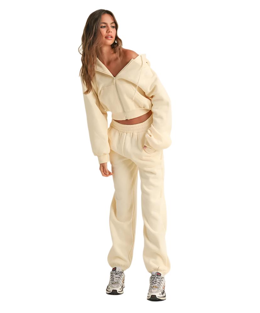 トップス CLASSIC ZIP HOODED SWEAT &SHORT PANTS Cora Cozy Oversized Crop Zip Hoodie – Shades Sunglasses