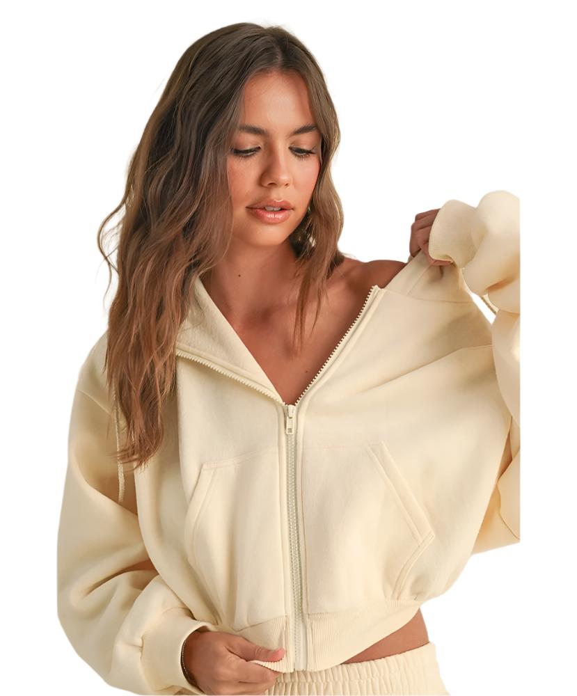 The North Face TREND CROP HOODIE - Sweat à Capuche - Gardenia White Th321j019 A11