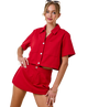 Cassie Short Sleeve Denim Crop Top