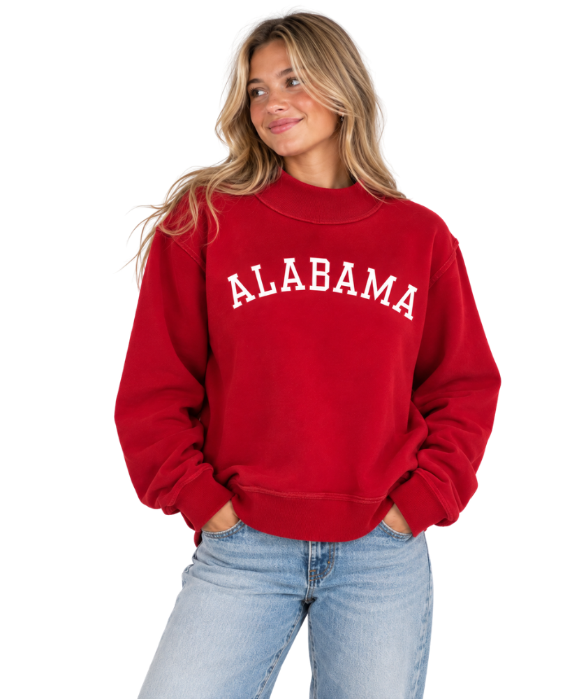 ALABAMA Embroidered Mockneck Sweatshirt