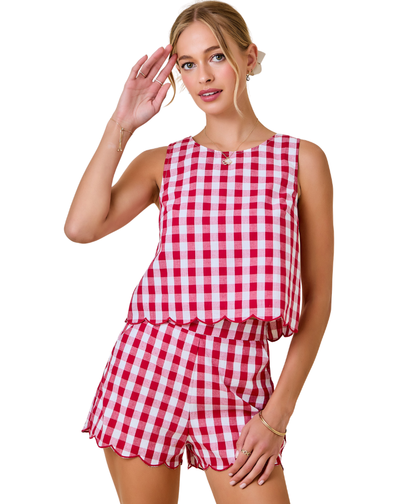 Courtney Sleeveless Gingham Top