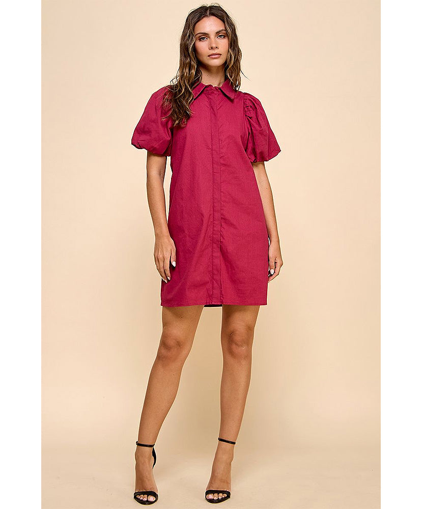 Kinlee Puff Sleeve Shift Dress