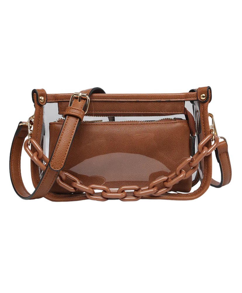 Jessica Clear Crossbody with Chain