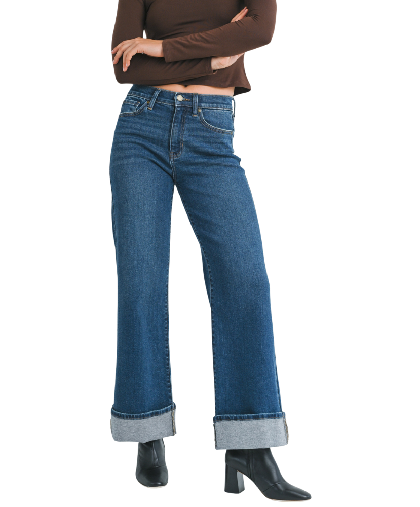 Catherine Cuffed Palazzo Jeans