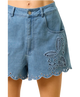 Layla Embroidered Denim Shorts