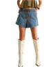 Suzanna Suede Lace Up Denim Shorts