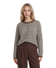 Brooklyn Stripe Raw Edge Drop Shoulder Knit Cardigan