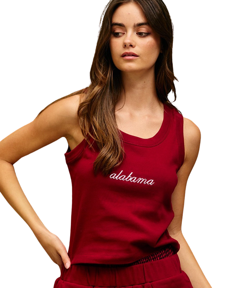 ALABAMA Embroidered Ribbed Tank
