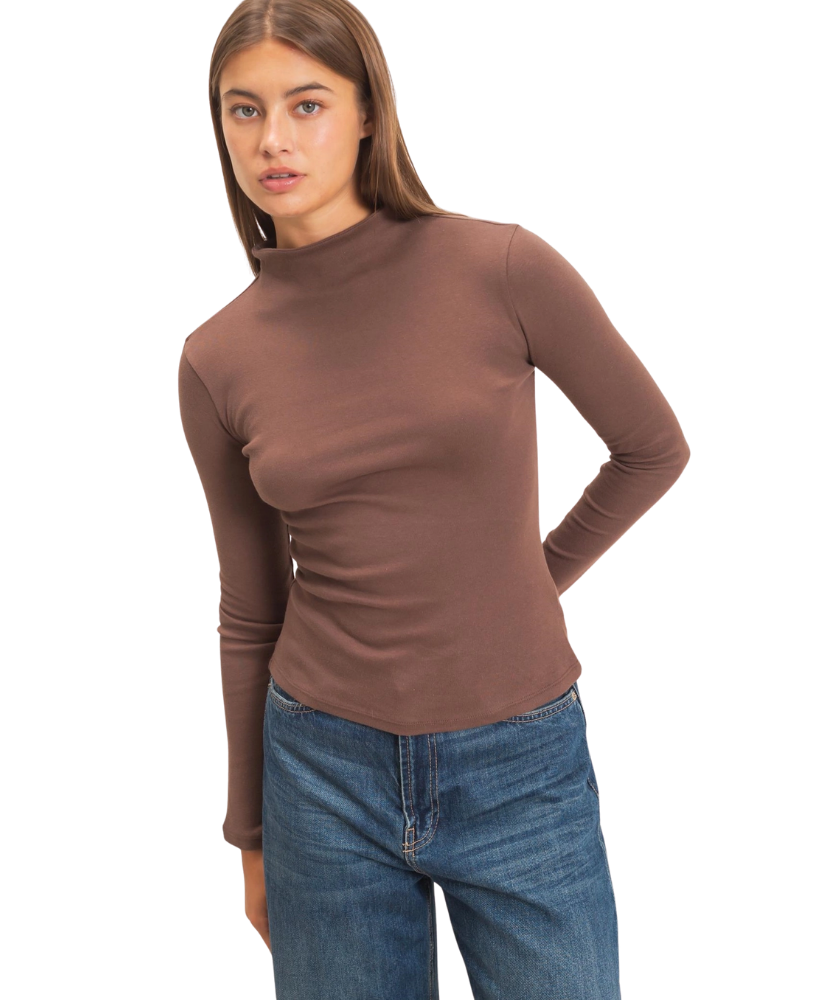 Midnight Muse Mockneck Fitted Top