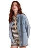 Washed Snap Button Denim Shacket